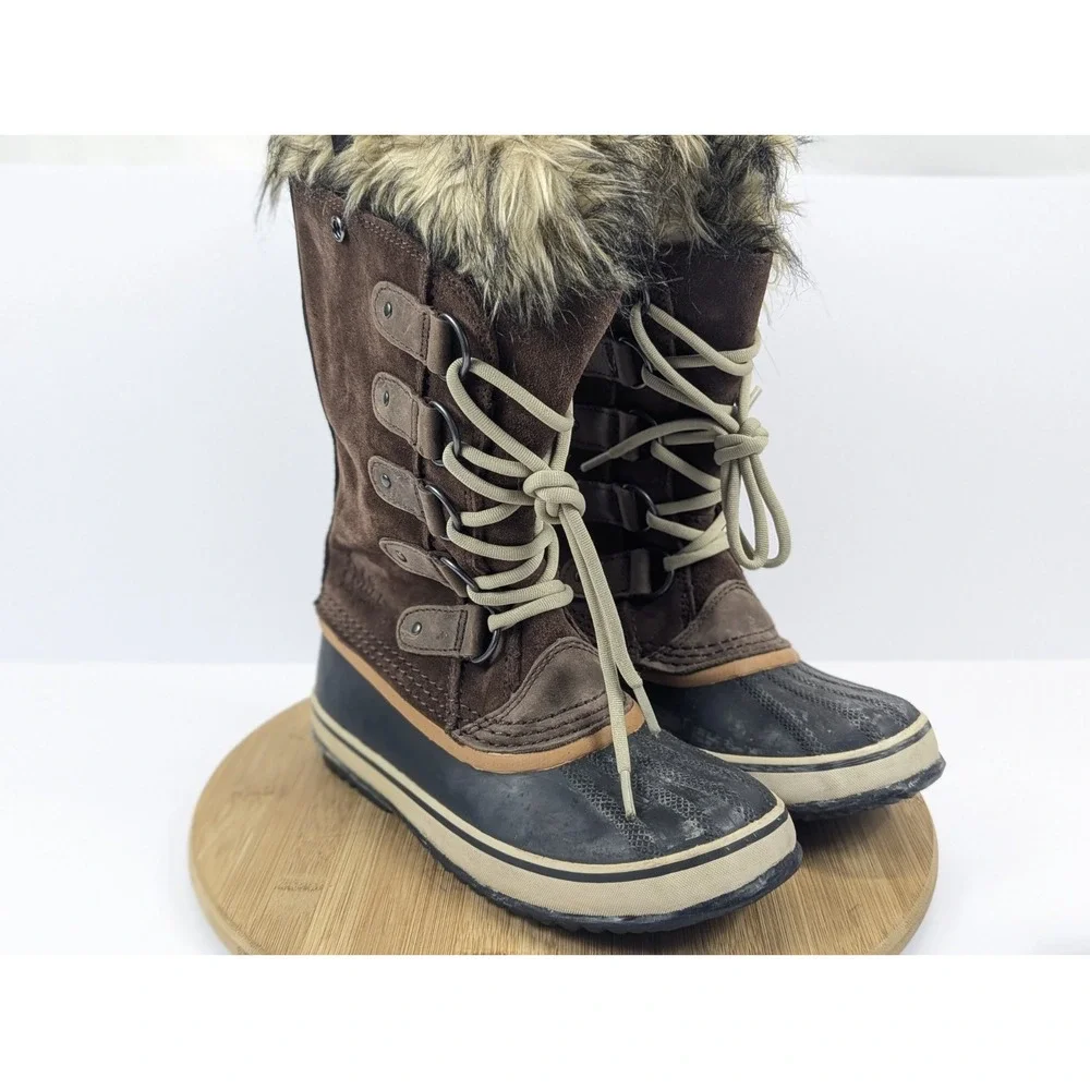 Sorel‎ Joan of Arctic Waterproof Winter Snow Boots Brown Black Womens 6.5